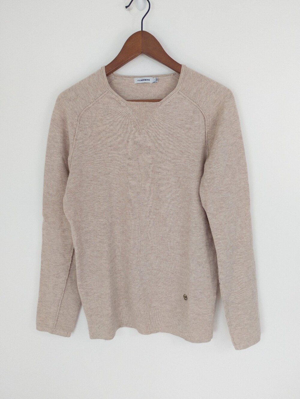 J. Lindeberg Pascal Decorate Knit Sweater Light Brown Size Medium